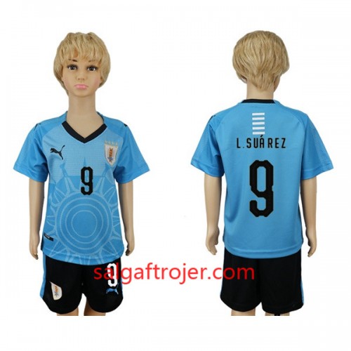 Uruguay Fodboldtrøjer L.Suarez 9 Børn Hjemmebanesæt VM 2018 Uruguay Fodboldtrøjer L.Suarez 9 Børn Hjemmebanesæt VM 2018